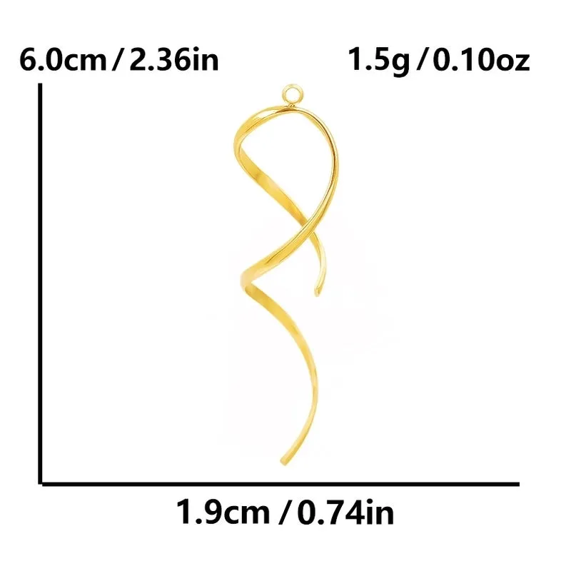 1 Piece 19*60mm 304 Stainless Steel 18K Gold Plated Solid Color Pendant