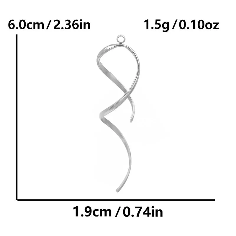 1 Piece 19*60mm 304 Stainless Steel 18K Gold Plated Solid Color Pendant