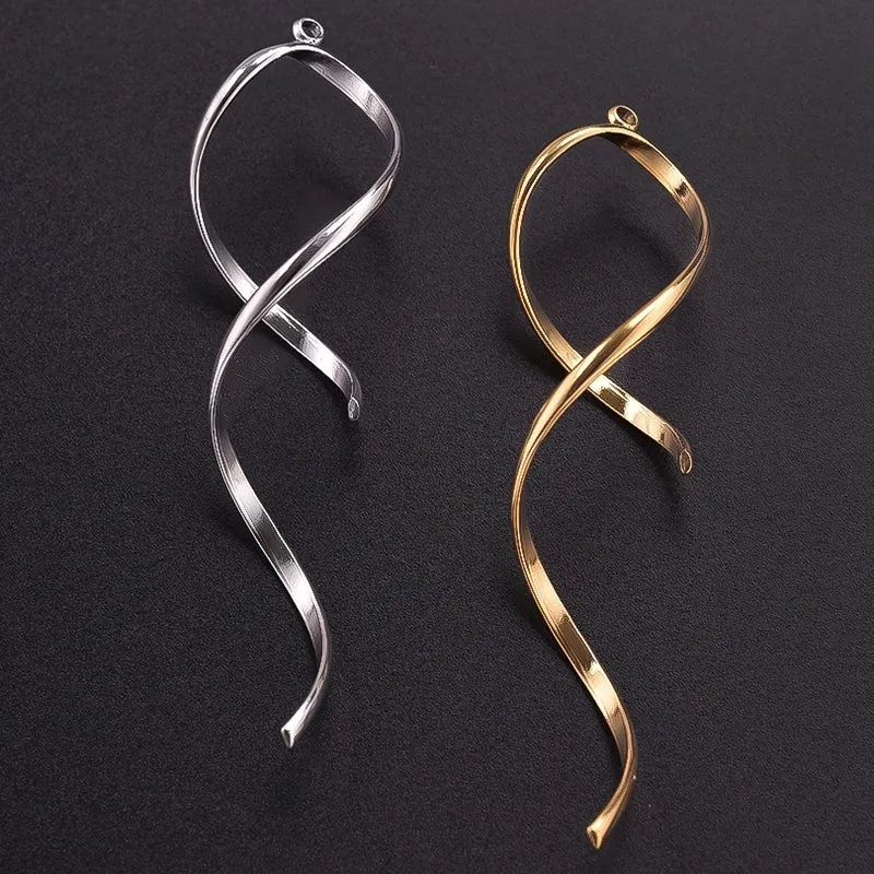 1 Piece 19*60mm 304 Stainless Steel 18K Gold Plated Solid Color Pendant