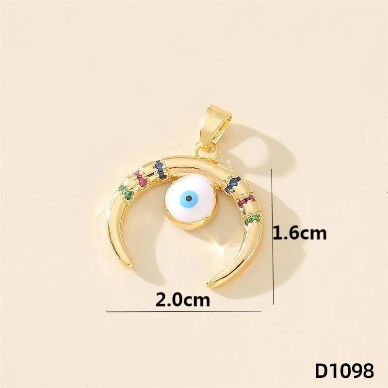 1 Piece 20*20mm Copper Zircon Devil's Eye Polished Pendant