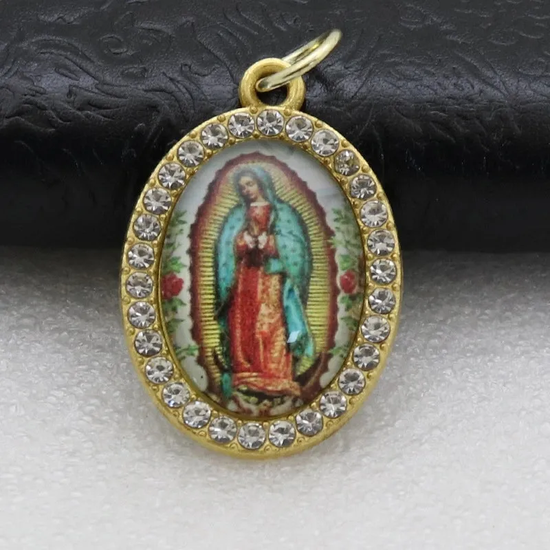 1 Piece 25*36mm Alloy Rhinestones Human Oval Pendant