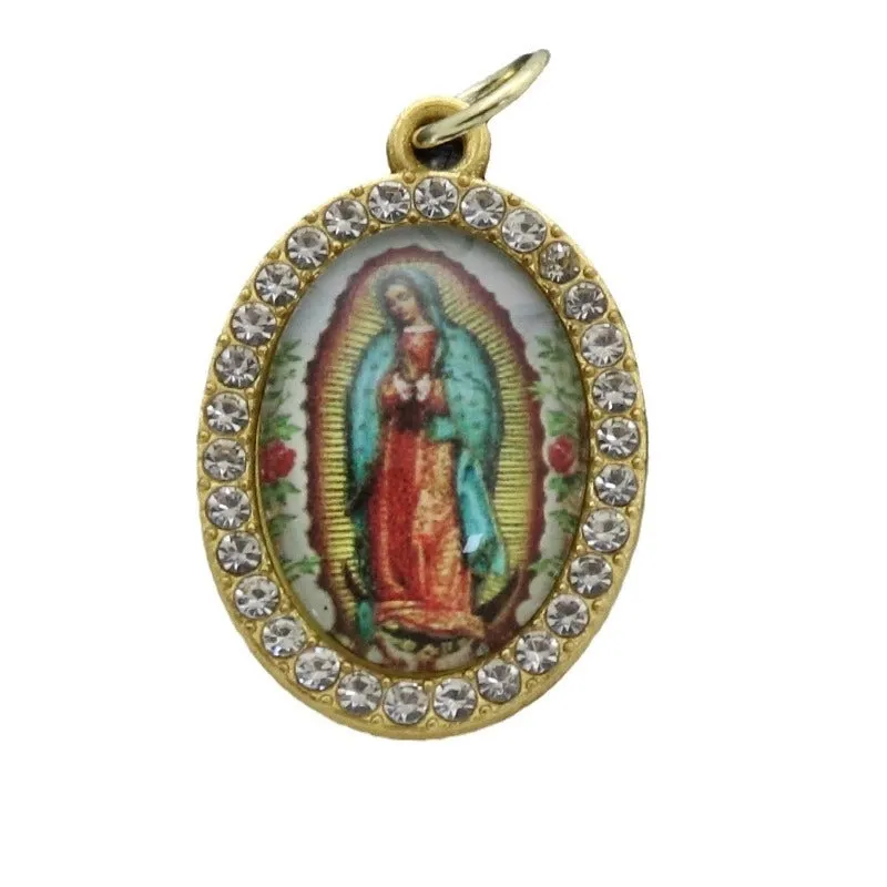 1 Piece 25*36mm Alloy Rhinestones Human Oval Pendant
