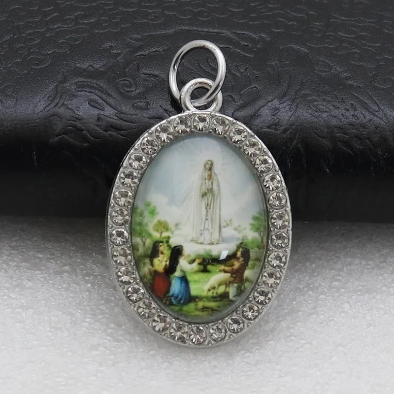 1 Piece 25*36mm Alloy Rhinestones Human Oval Pendant