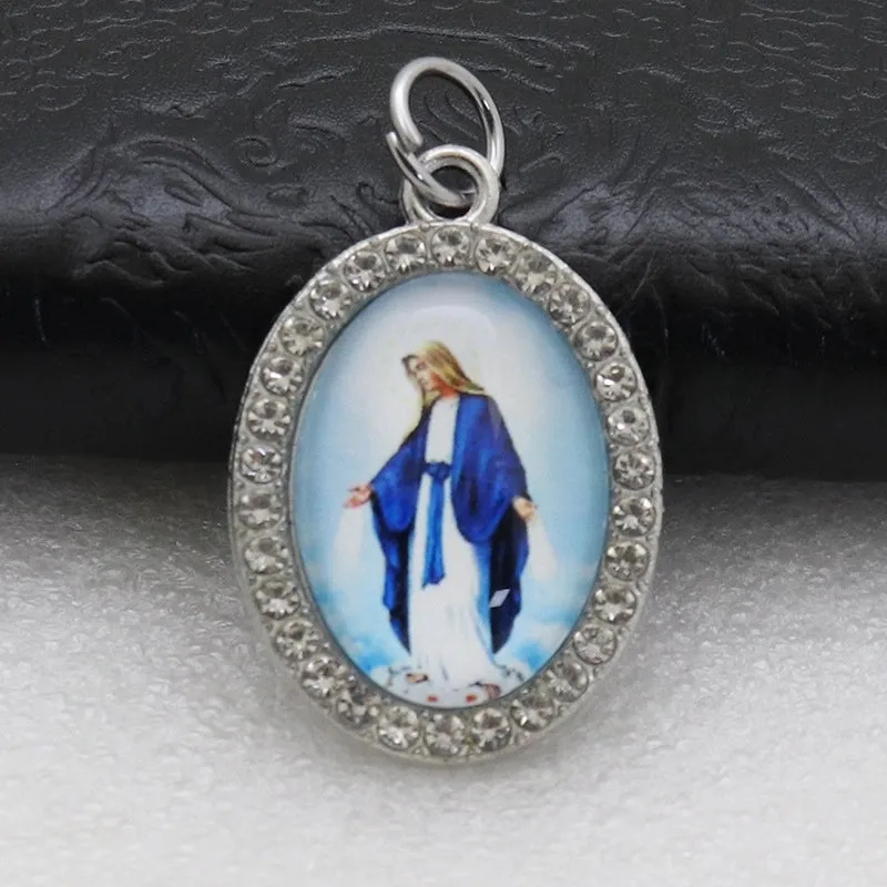1 Piece 25*36mm Alloy Rhinestones Human Oval Pendant