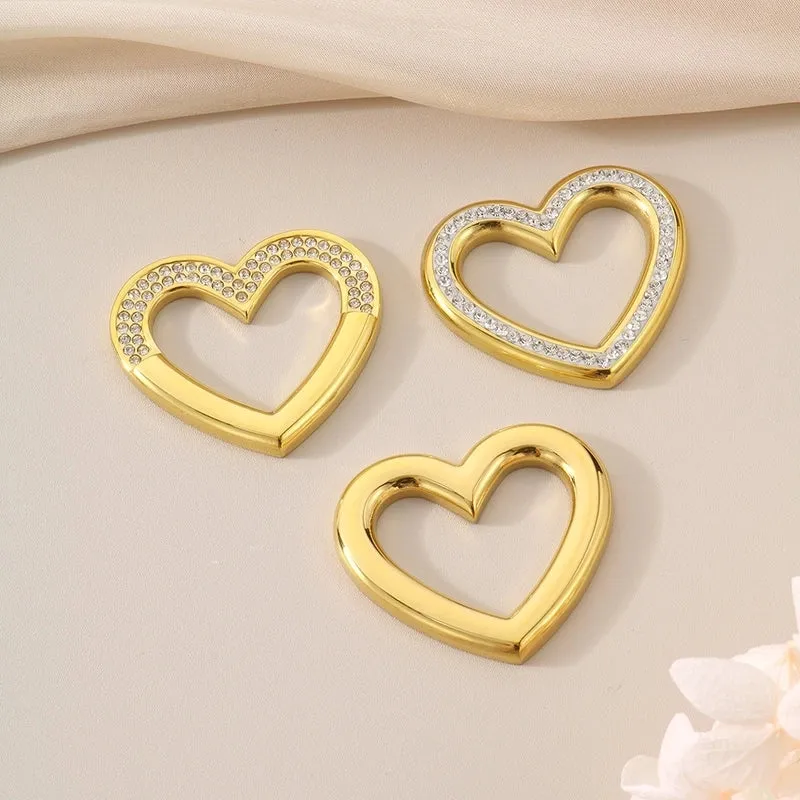1 Piece 304 Stainless Steel 18K Gold Plated Heart Shape Pendant