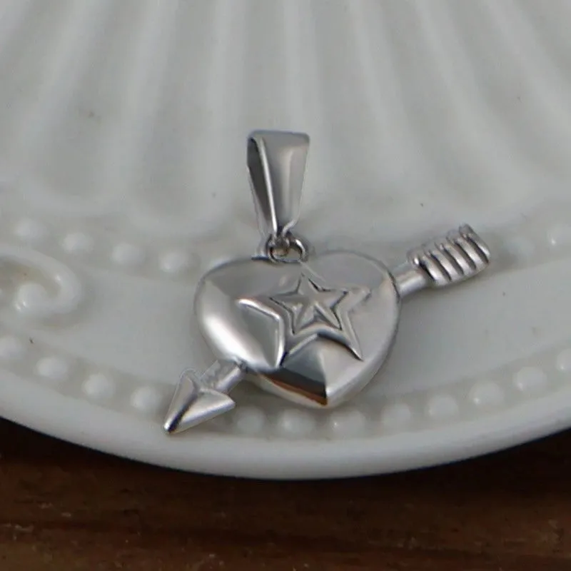 1 Piece 304 Stainless Steel 316 Stainless Steel  Cross Heart Shape Pendant