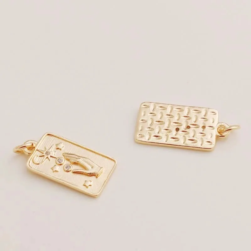 1 Piece Copper 14K Gold Plated Solid Color Pendant