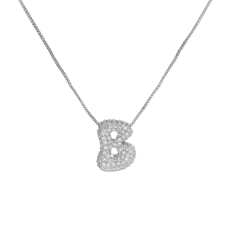 1 Piece Copper Zircon 18K Gold Plated Letter Pendant