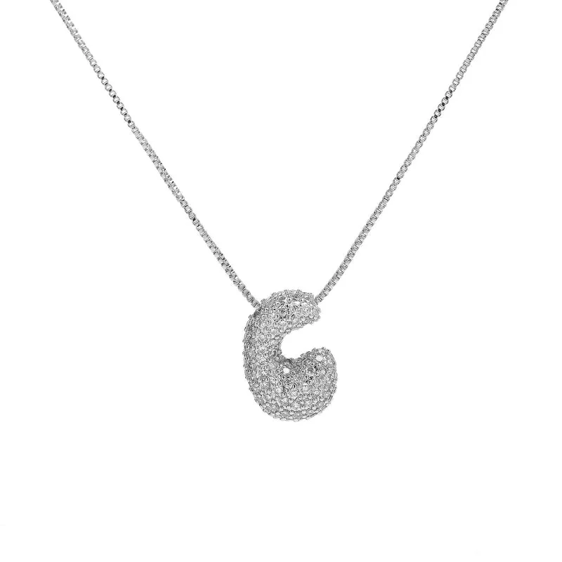 1 Piece Copper Zircon 18K Gold Plated Letter Pendant