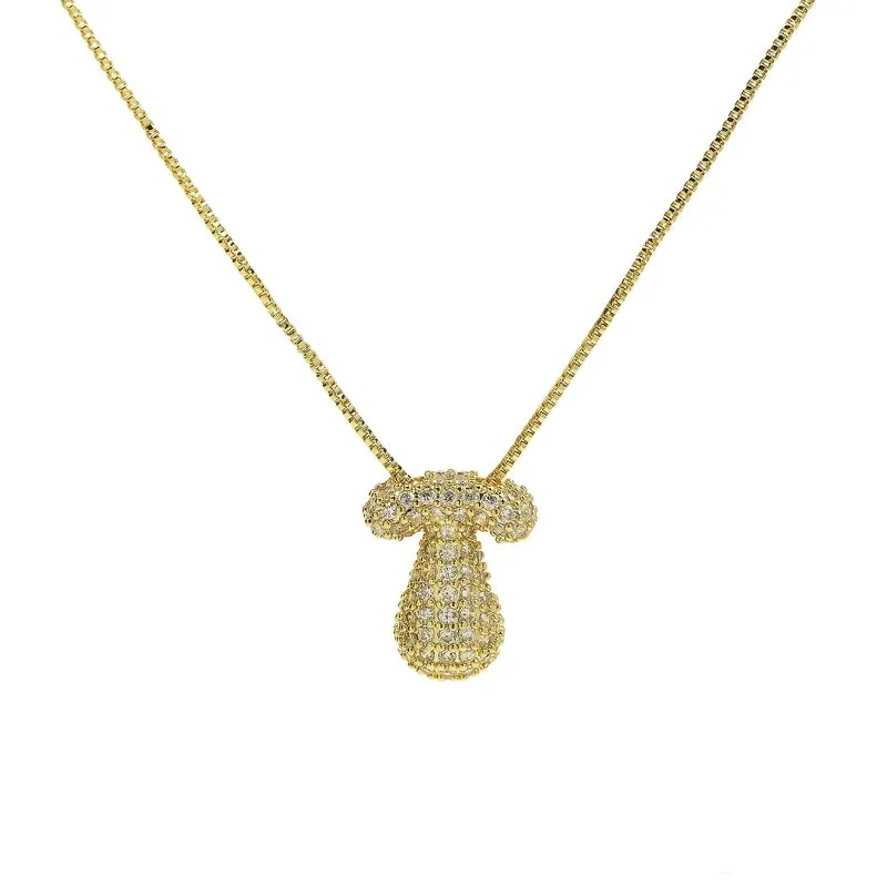 1 Piece Copper Zircon 18K Gold Plated Letter Pendant