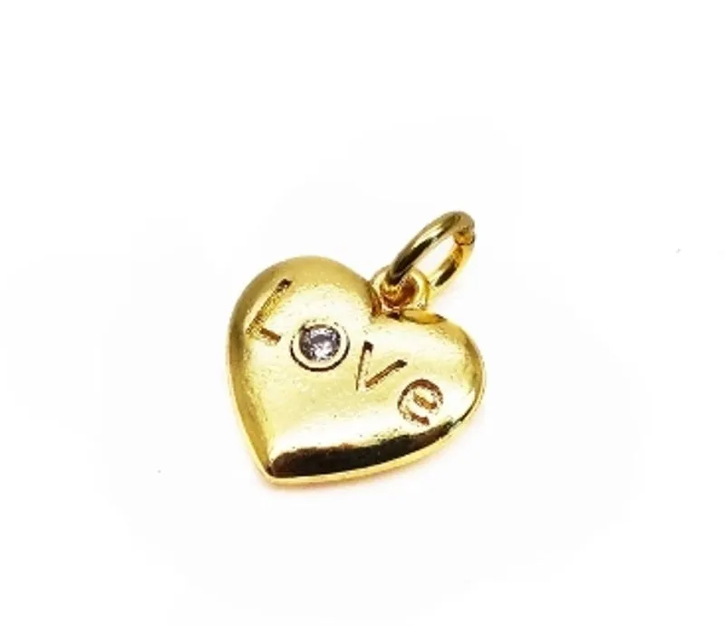1 Piece Copper Zircon Letter Star Heart Shape Pendant
