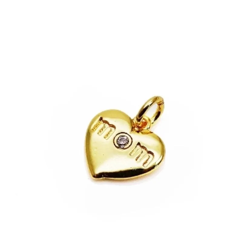 1 Piece Copper Zircon Letter Star Heart Shape Pendant