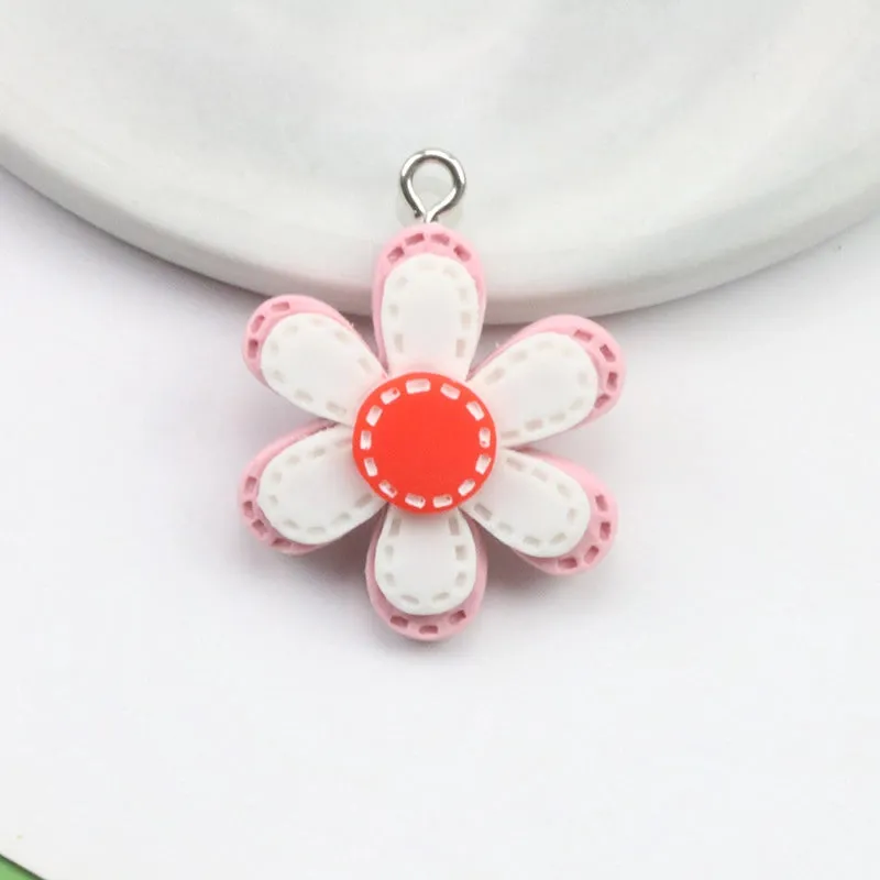 1 Piece Plastic Flower Pendant
