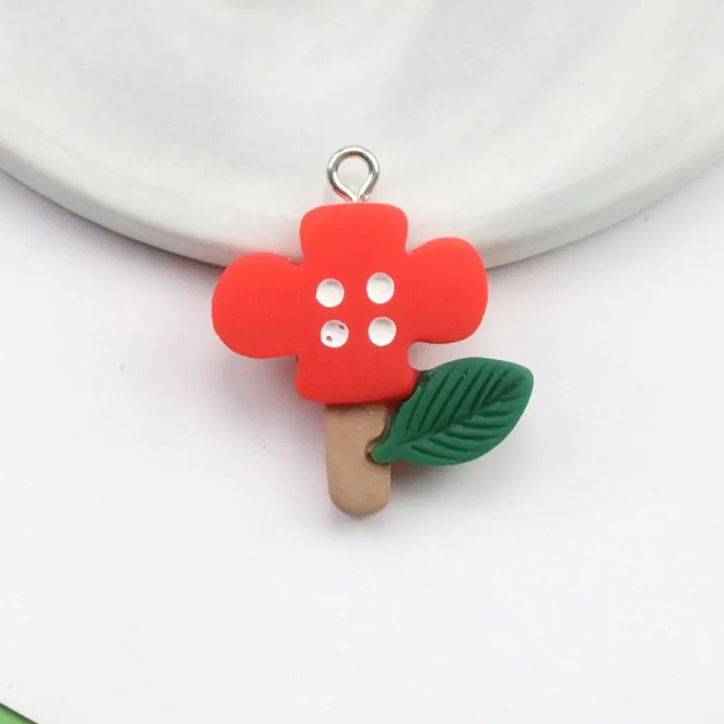 1 Piece Plastic Flower Pendant