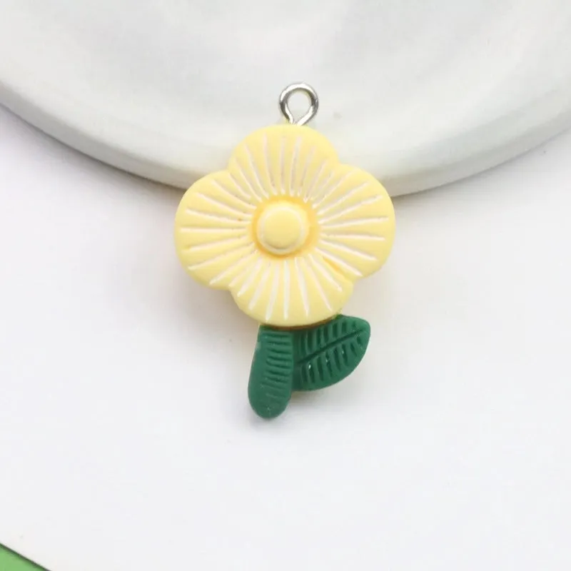 1 Piece Plastic Flower Pendant