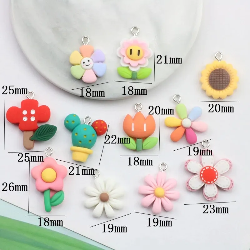 1 Piece Plastic Flower Pendant