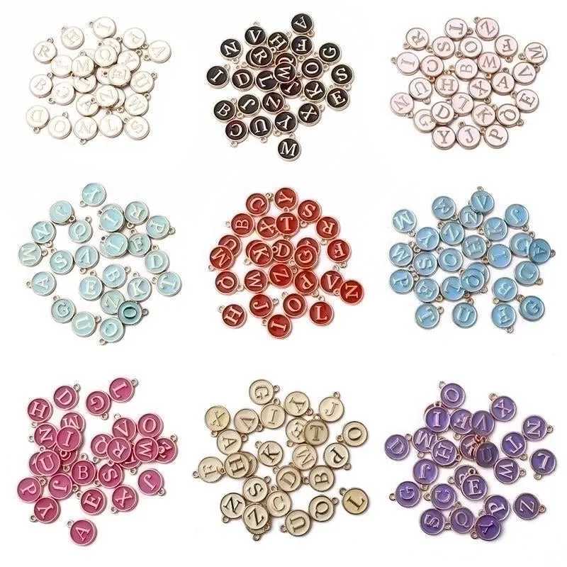 1 Set Simple Style Letter Metal Enamel Pendant Jewelry Accessories