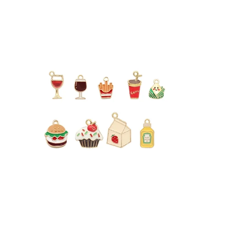 10 PCS/Package Alloy Color Block Pendant