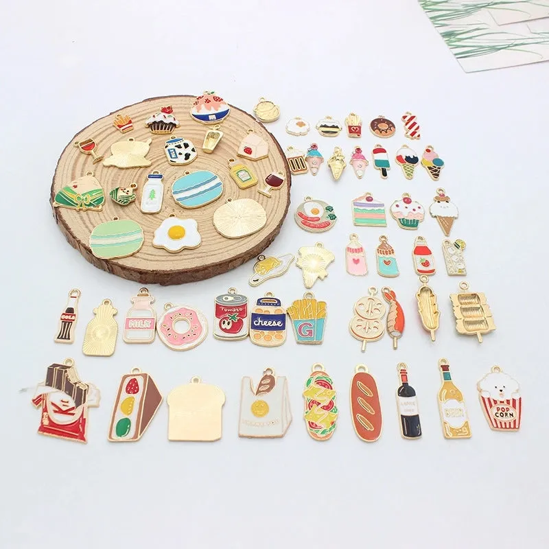 10 PCS/Package Alloy Color Block Pendant
