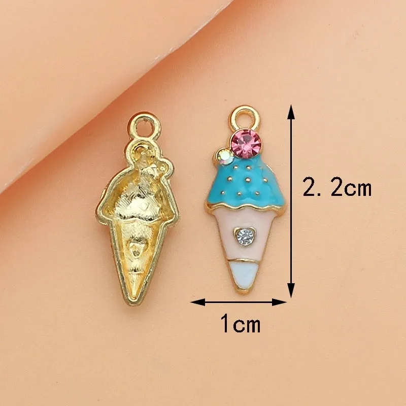 10 PCS/Package Alloy Color Block Pendant