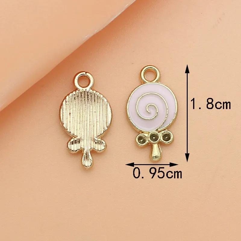 10 PCS/Package Alloy Color Block Pendant