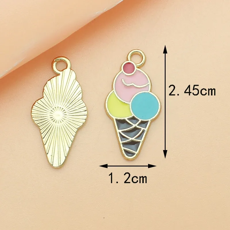 10 PCS/Package Alloy Color Block Pendant