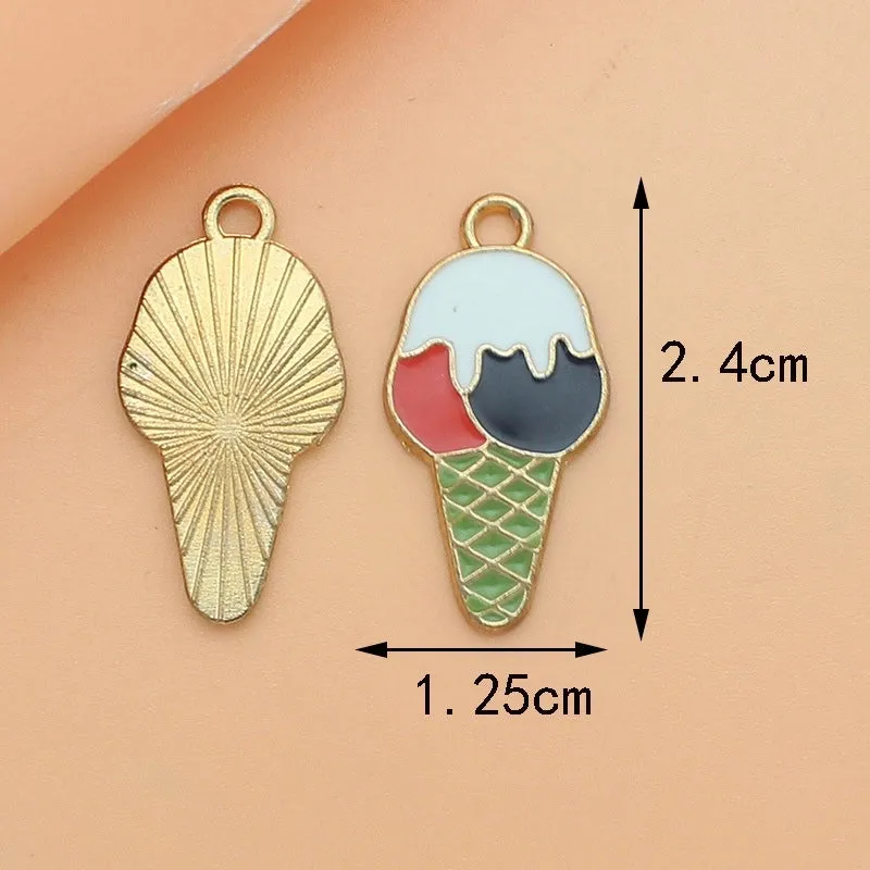 10 PCS/Package Alloy Color Block Pendant