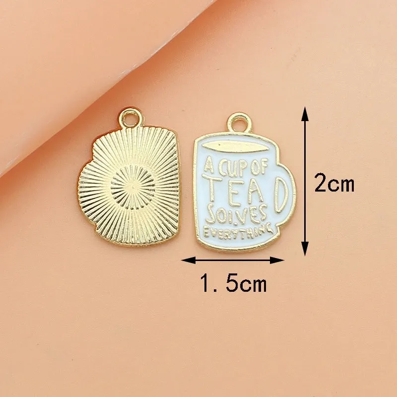 10 PCS/Package Alloy Color Block Pendant