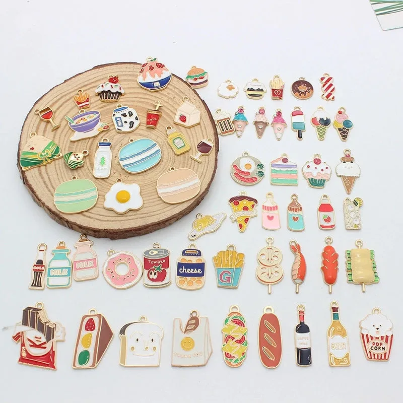 10 PCS/Package Alloy Color Block Pendant