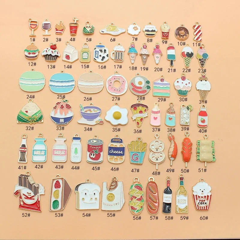 10 PCS/Package Alloy Color Block Pendant