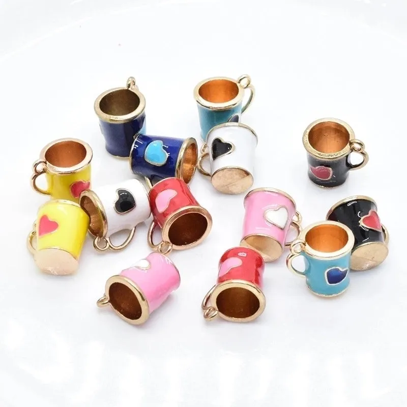 10 Pieces Alloy Color Block Pendant