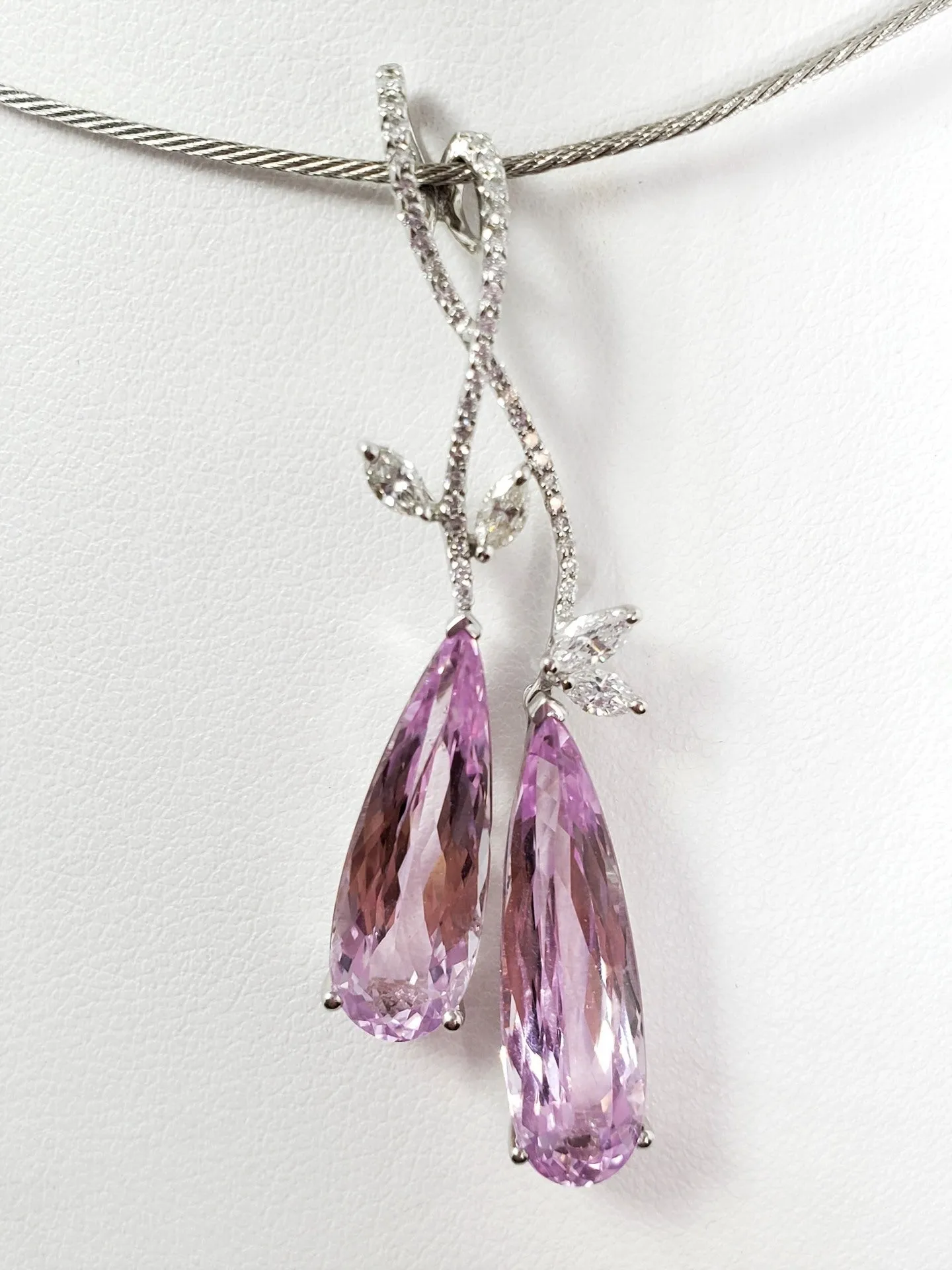 14Kt White Gold Kunzite Pendant