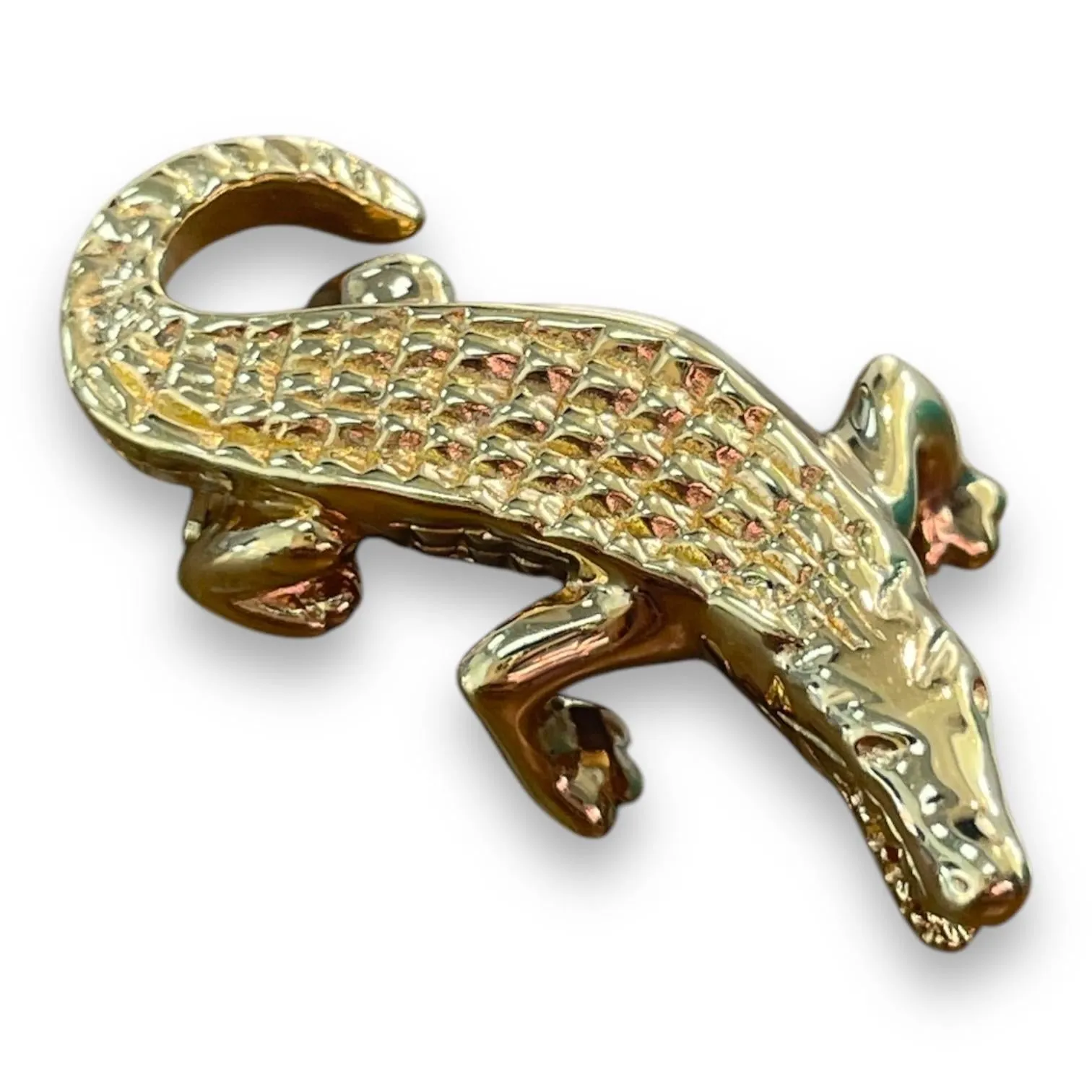 18K Yellow Gold Alligator Brooch