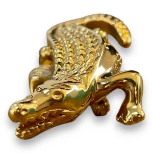 18K Yellow Gold Alligator Brooch