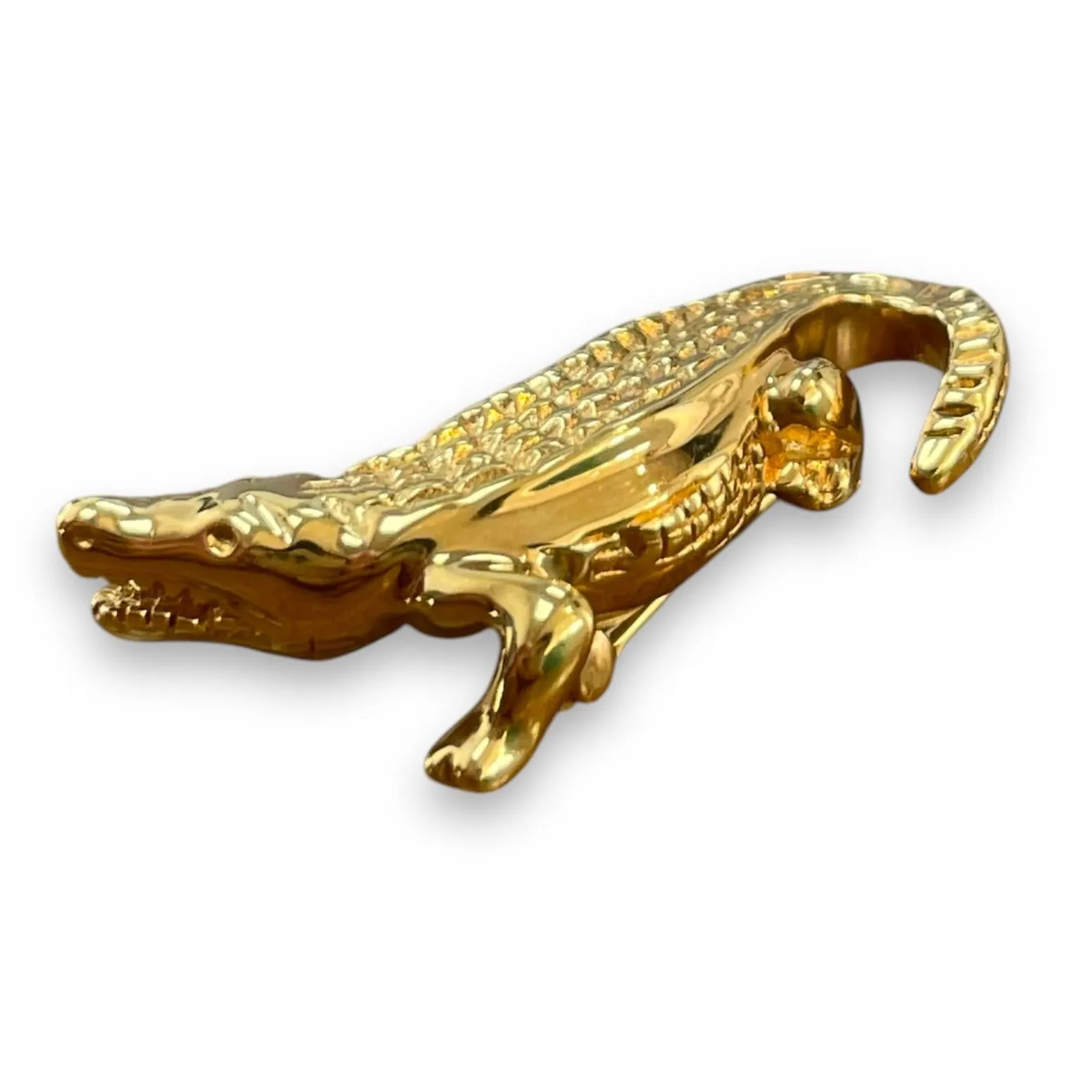 18K Yellow Gold Alligator Brooch