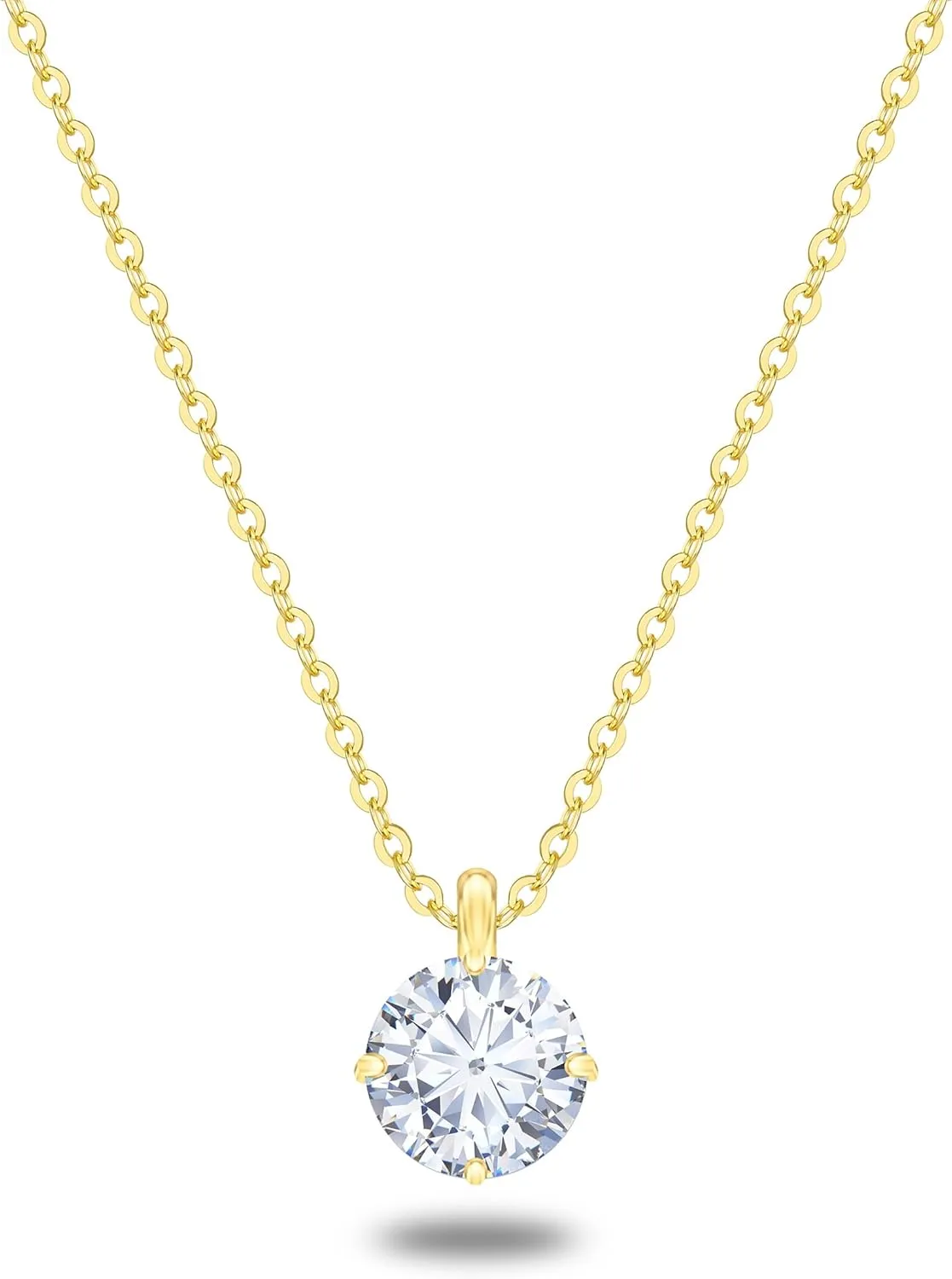 2.0 Carat CZ Diamond Necklace for Women, Dainty Jewelry Gifts for Her, Minimalism Style Jewelry for Everyday Wear