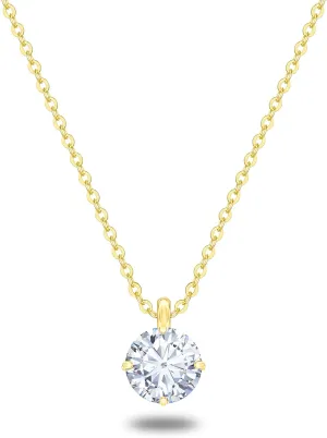 2.0 Carat CZ Diamond Necklace for Women, Dainty Jewelry Gifts for Her, Minimalism Style Jewelry for Everyday Wear
