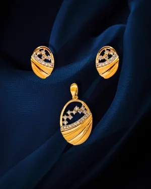 22 KT Designer Gold  Round Pendant Set (D139)