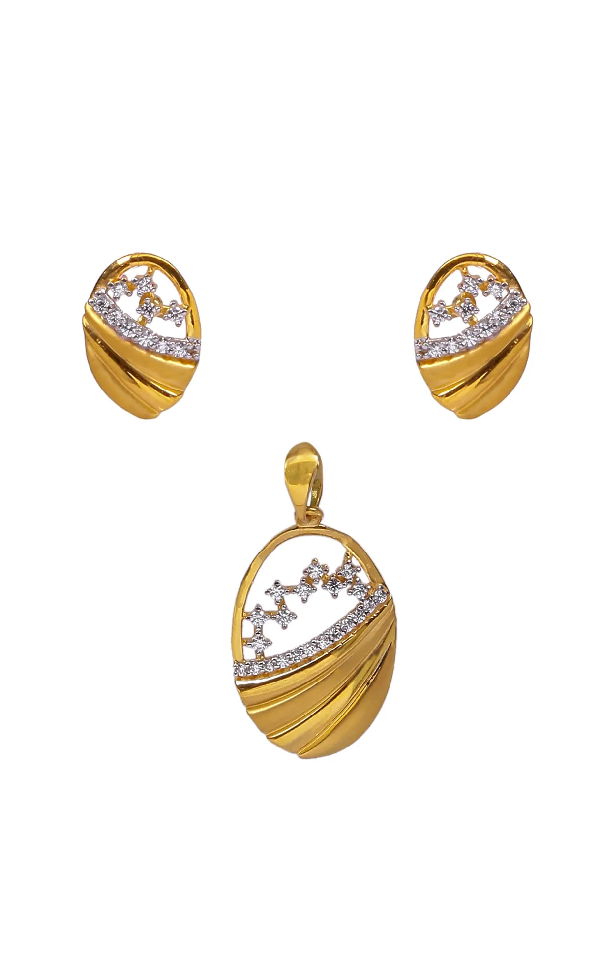 22 KT Designer Gold  Round Pendant Set (D139)