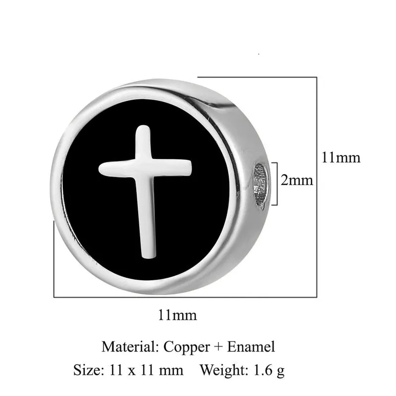 3 Pieces Copper Zircon 18K Gold Plated Cross