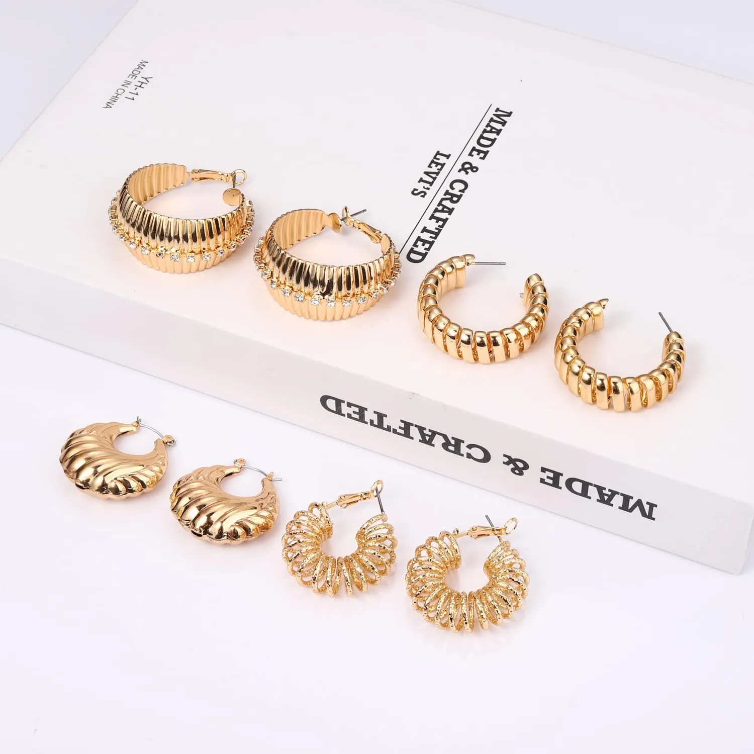 3/4 Pairs Gold Earrings for Women Gold Hoop Earrings Gold Hoops Gold Jewelry Gifts for Women