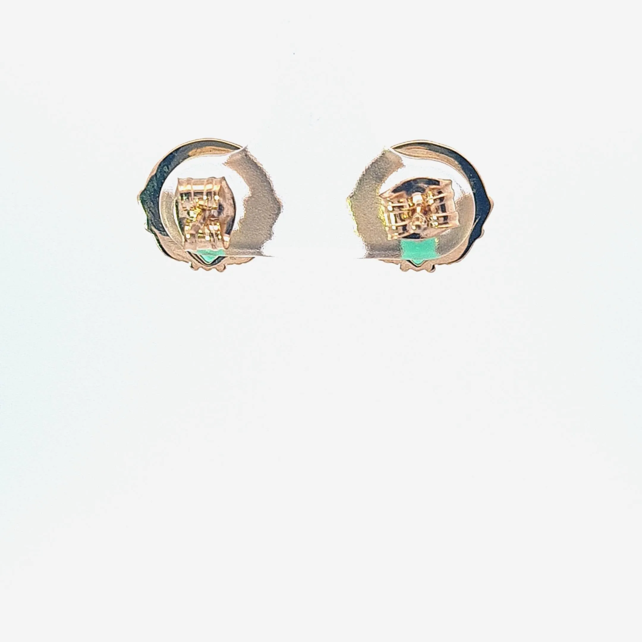 9ct yellow gold Emerald Green CZ earrings 37352
