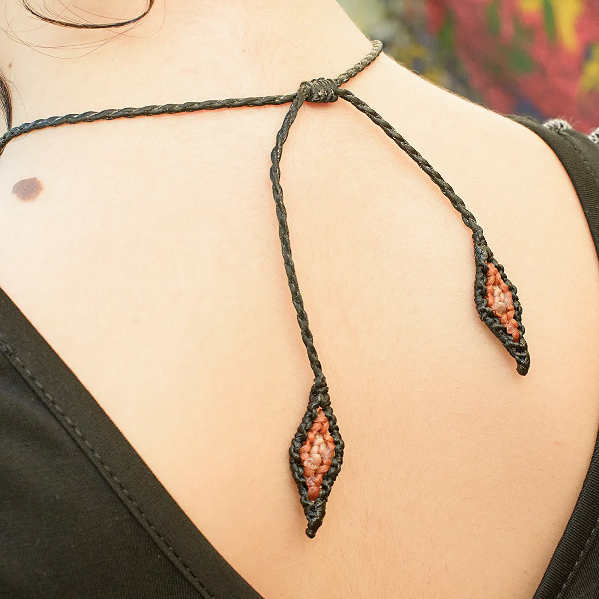 Akasha Macrame Pendant with Star Ruby Stone