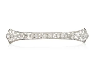 Antique Art Deco 1930s 2.00 Carat Diamond Bar Pin