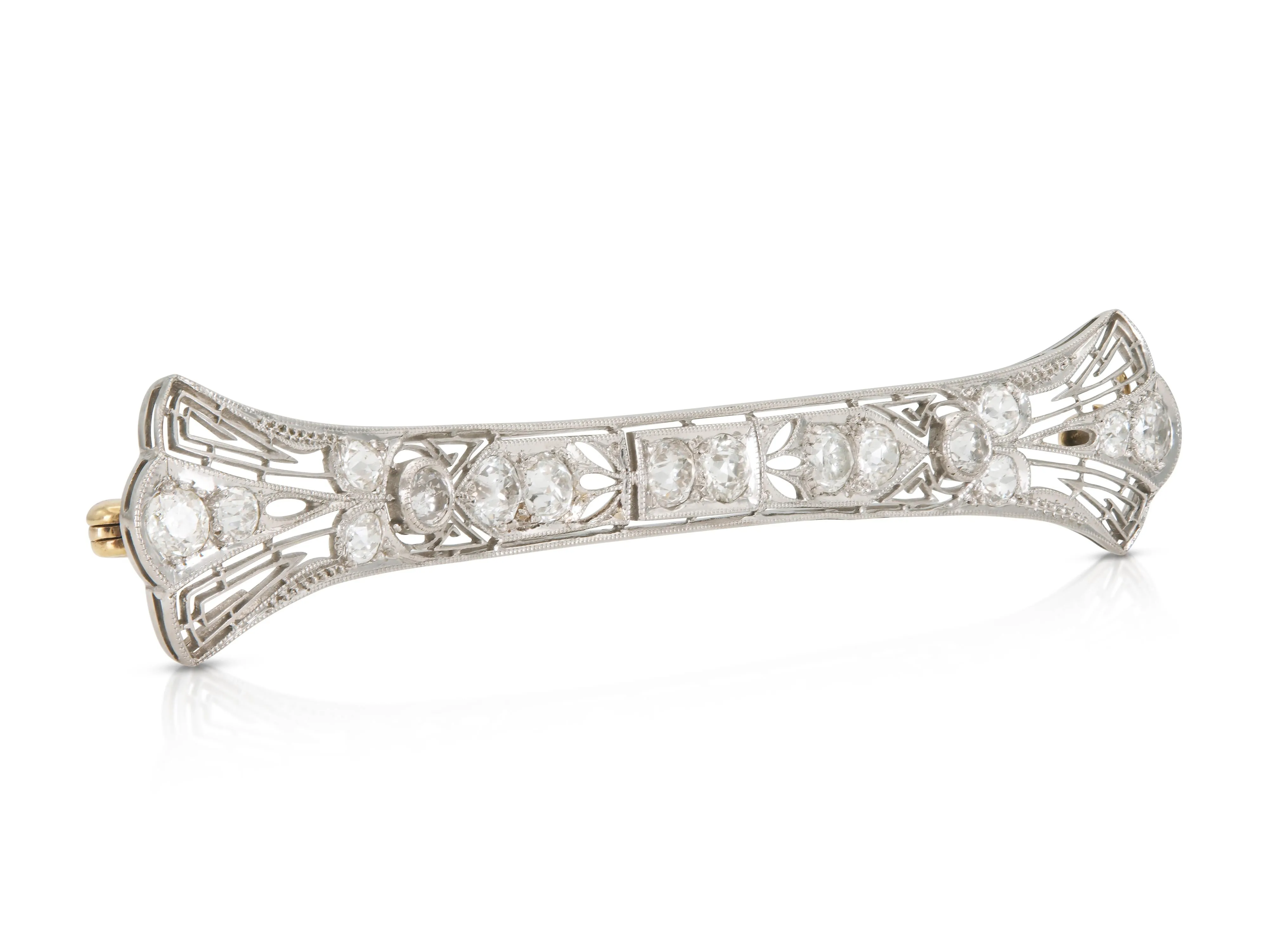 Antique Art Deco 1930s 2.00 Carat Diamond Bar Pin