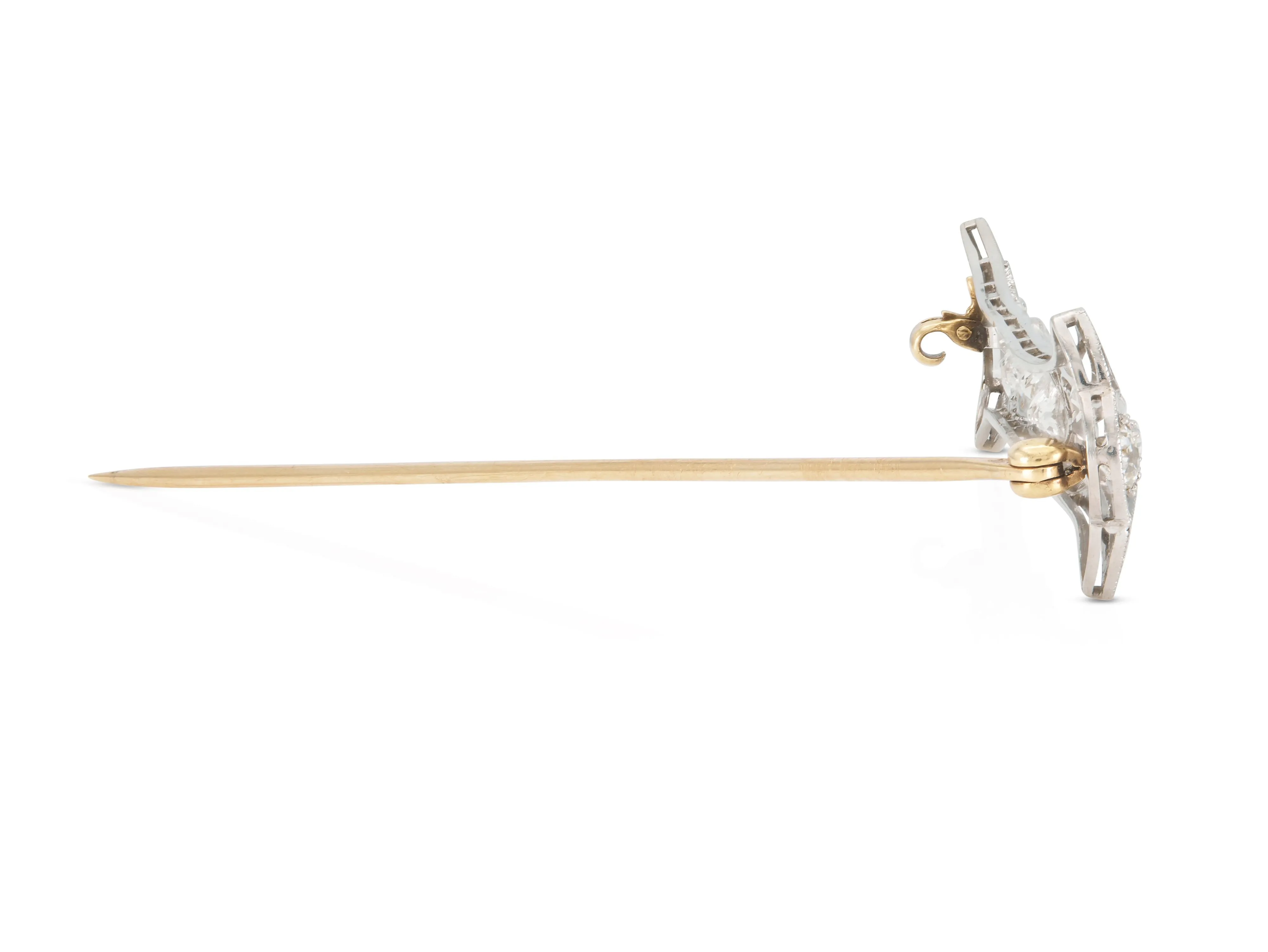 Antique Art Deco 1930s 2.00 Carat Diamond Bar Pin