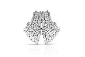 Antique Art Deco 1930s Van Cleef & Arpels 30.00 Carat Diamond Double Clip Brooch