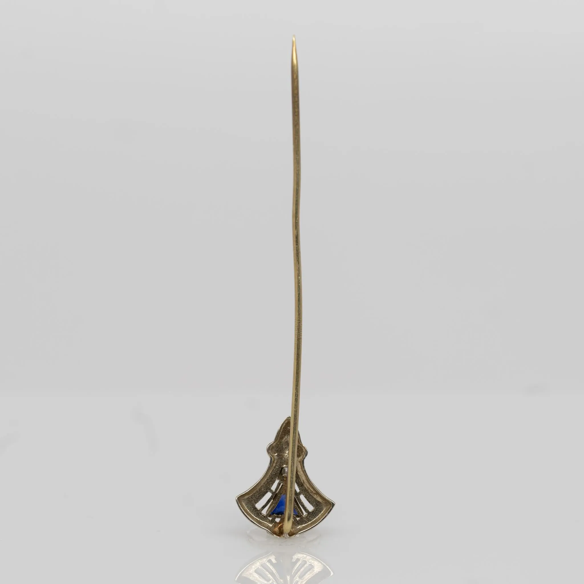 Antique Stick Pin Synthetic Sapphire Shield