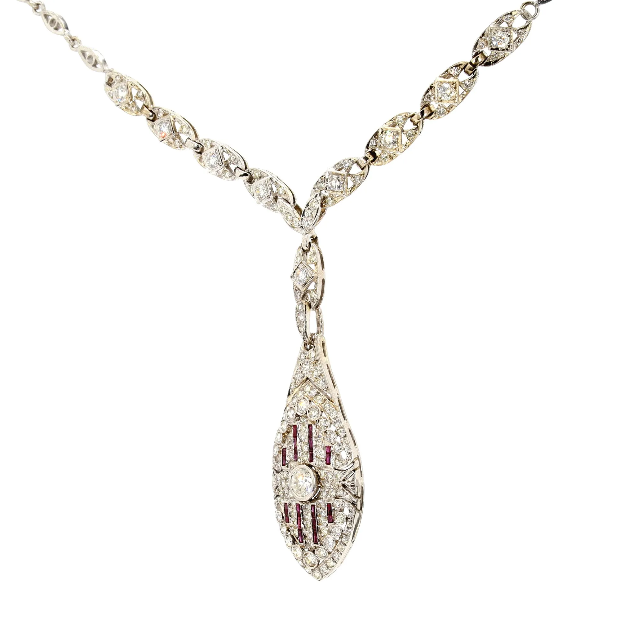 Art Deco Diamond and Ruby Necklace