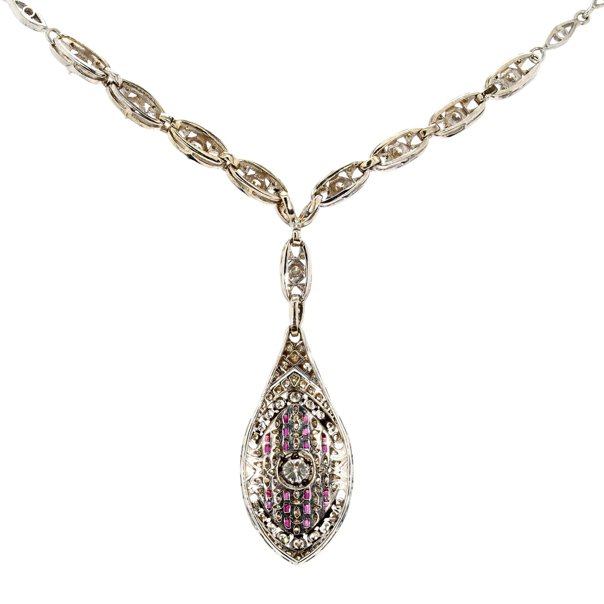 Art Deco Diamond and Ruby Necklace